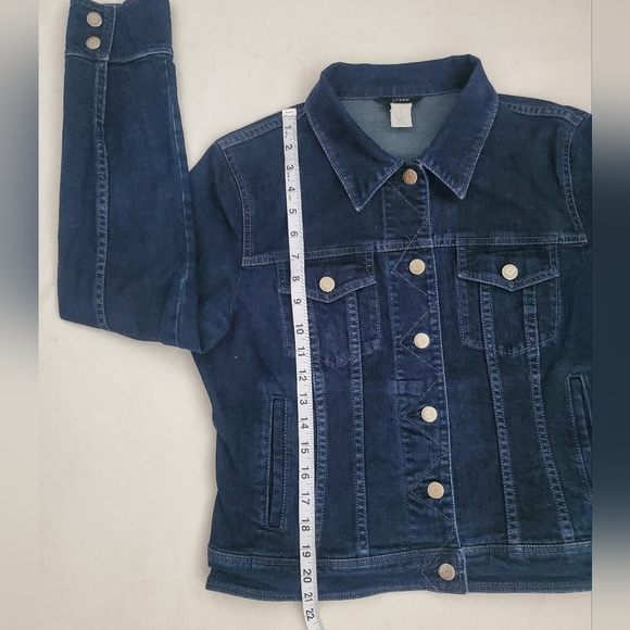 J. Crew Dark Blue Jean Jacket Women's SIZE LARGE. - Picture 12 of 16